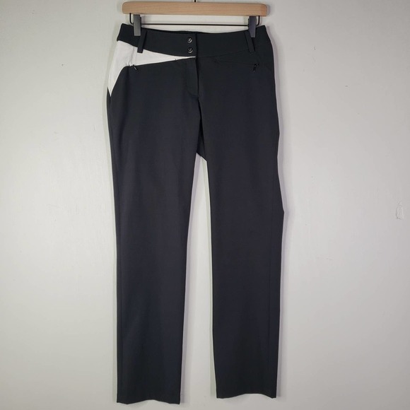 Nevermindall Corte Cut Slim Line Golf‎ Pant Women's S Black White - Picture 3 of 12